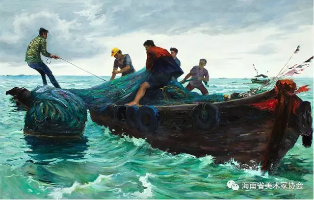 林国华《莺歌海渔民》油画-金奖