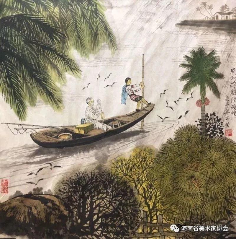 1《风雨兼程防疫情》中国画__邓子芳