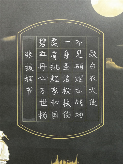A0953硬笔楷书_致白衣天使_张拔辉