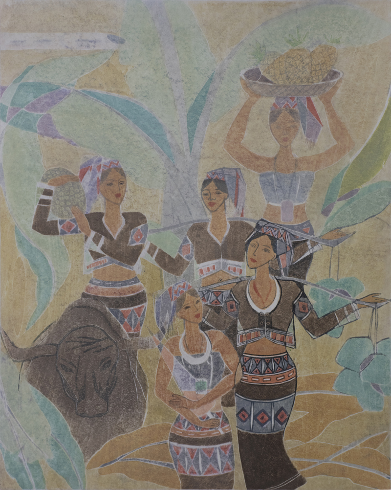 16、王秀明《小康系列一》80x60版画