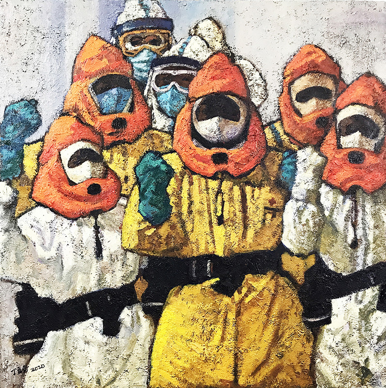 海南力量为战“疫”加油 | 美术作品