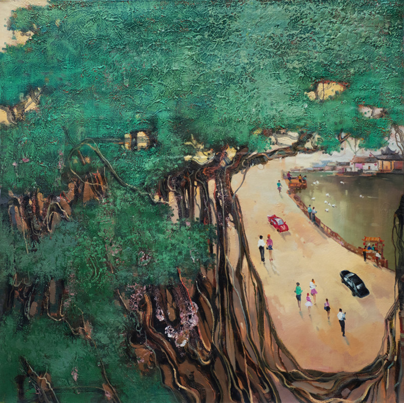 17、周长锐《古树新村》80X80_油画.jpg