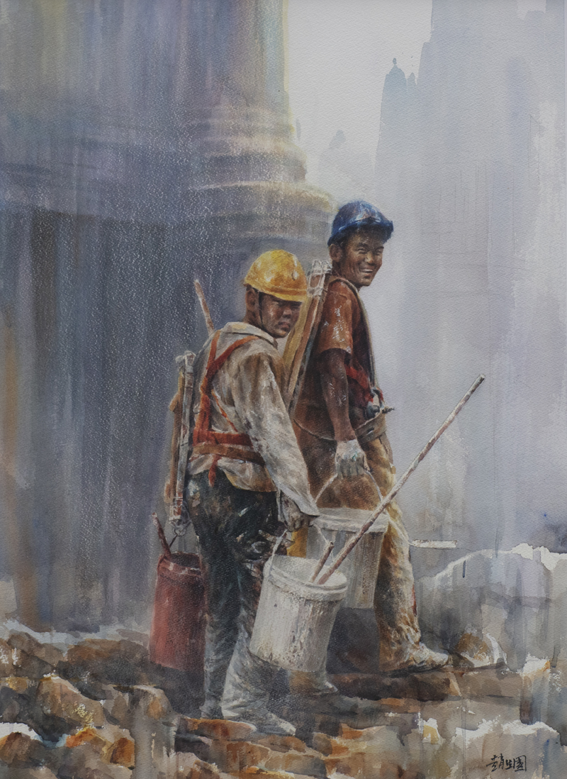 27、赵生国《建设者》56X76水彩.jpg