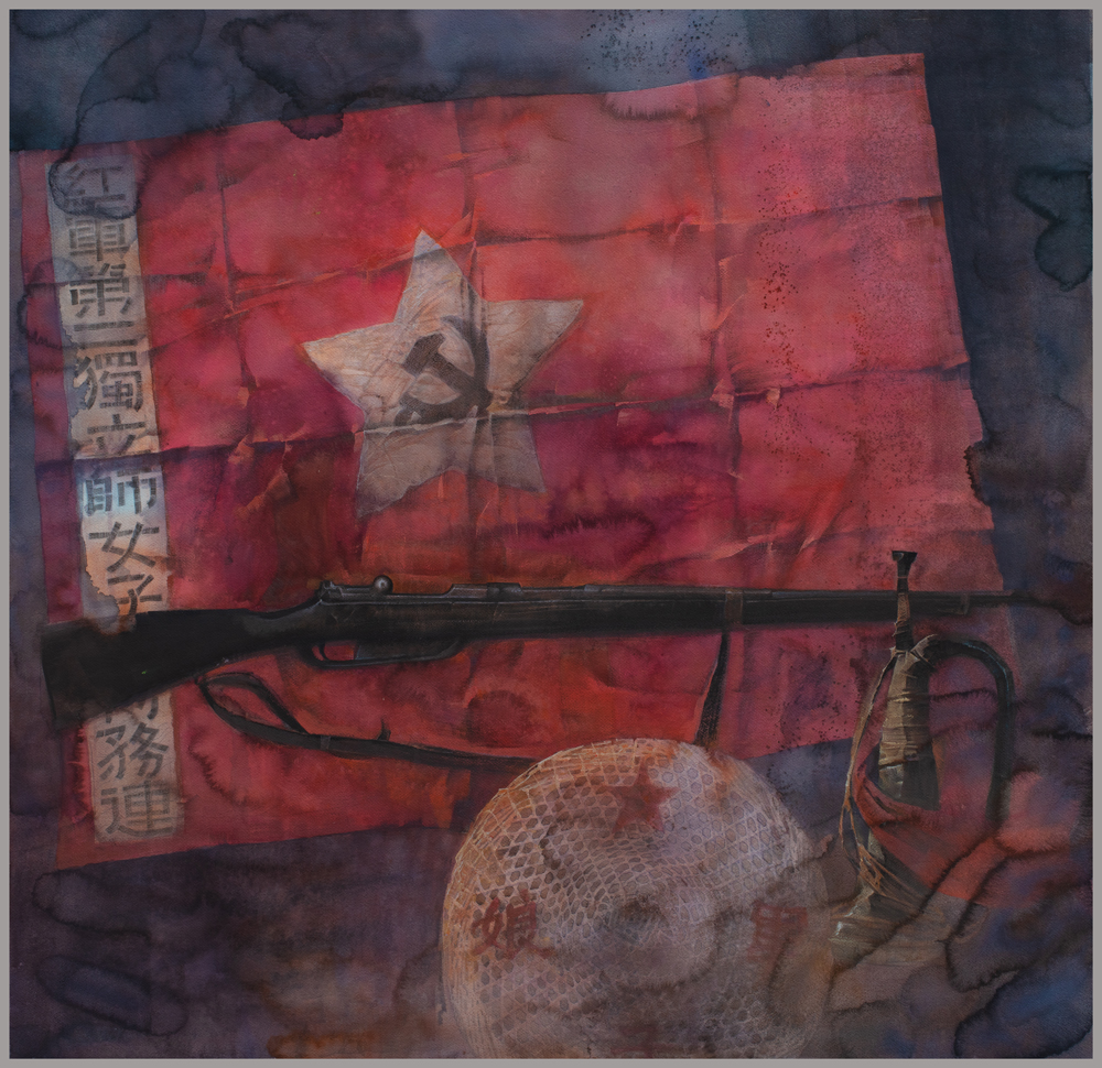 符祥康水彩《铭记》已装框150cmx150cm.jpg