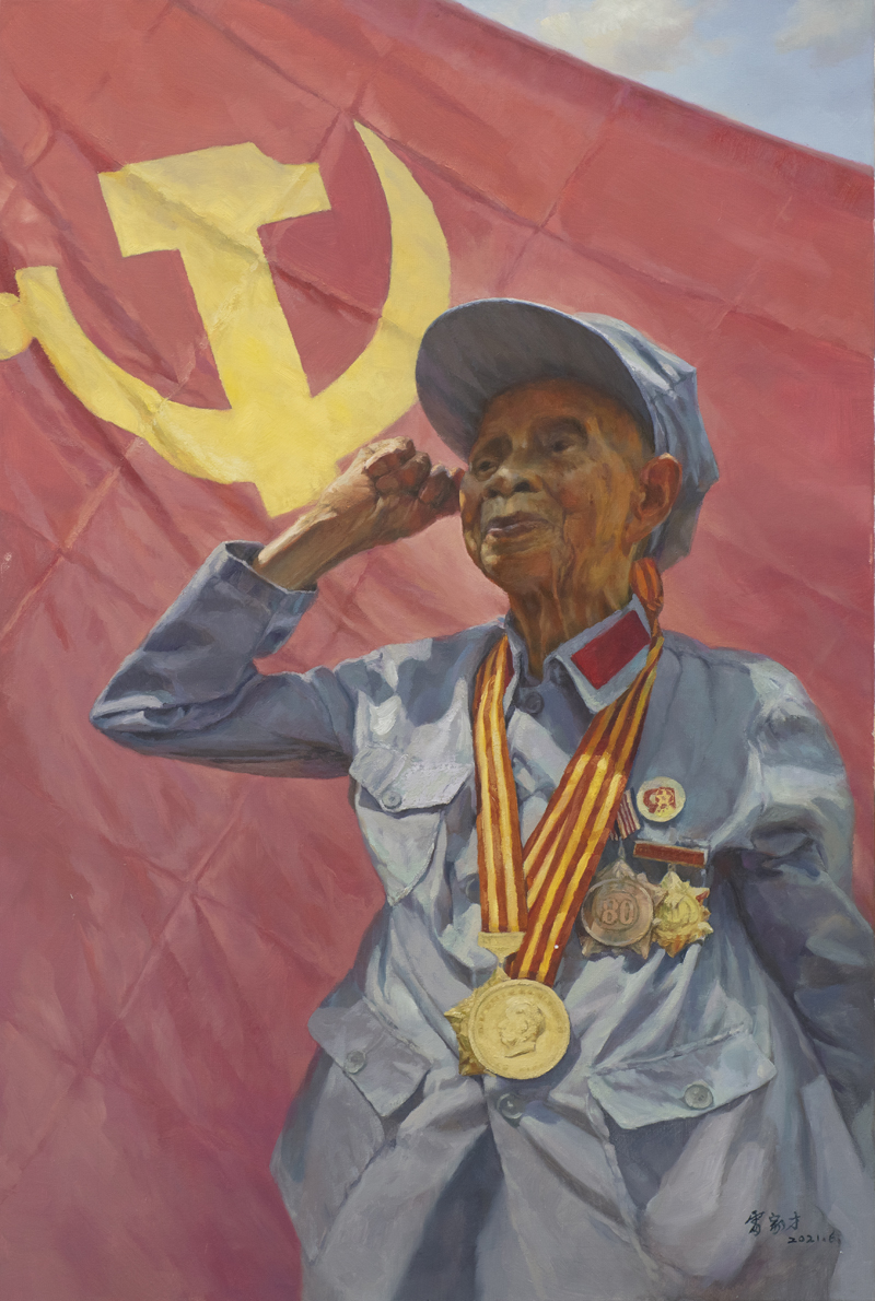 雷家才《忠诚战士》，油画，150cm×100cm.jpg